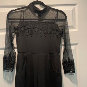 Rare Edition Sheer and Lace Jumpsuit